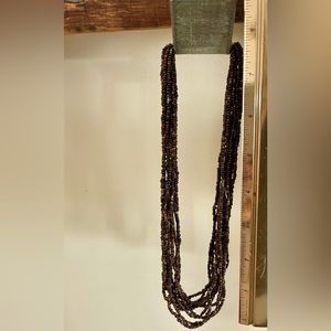 Silpada BRONZE Layered 12 Strand Beaded Necklace w/ .925 Silver Clasp
